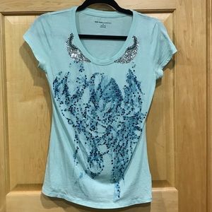 New York & Co Swarovski rhinestoned t-shirt sz xs